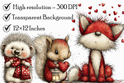 Cute Valentine Forest Animals Clipar, an Illustration by Libby Wishes (Thumbnail 6 of 7)