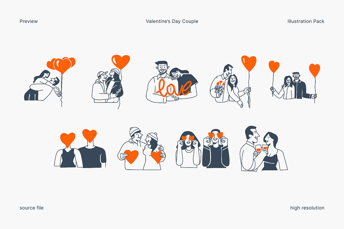Valentine’s Day Couple Illustration, a Person Illustration by Eklip Studio (Photo 2 of 3)