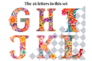 Pastel Floral Alphabet Letters, a Decorative Illustration by Creative Art By SamM (Thumbnail 4 of 10)