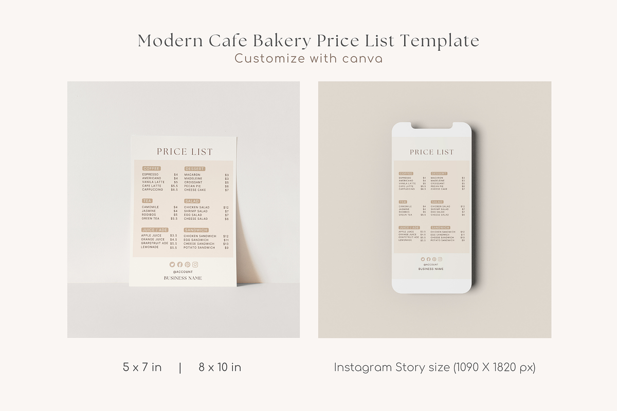 Editable Cafe Price List Template, a Flyer Template by NoheaDesignShop (Photo 2 of 10)