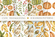 Watercolor Cute Thanksgiving Set, an Object Graphic by OrangePeafowlArt (Thumbnail 11 of 15)