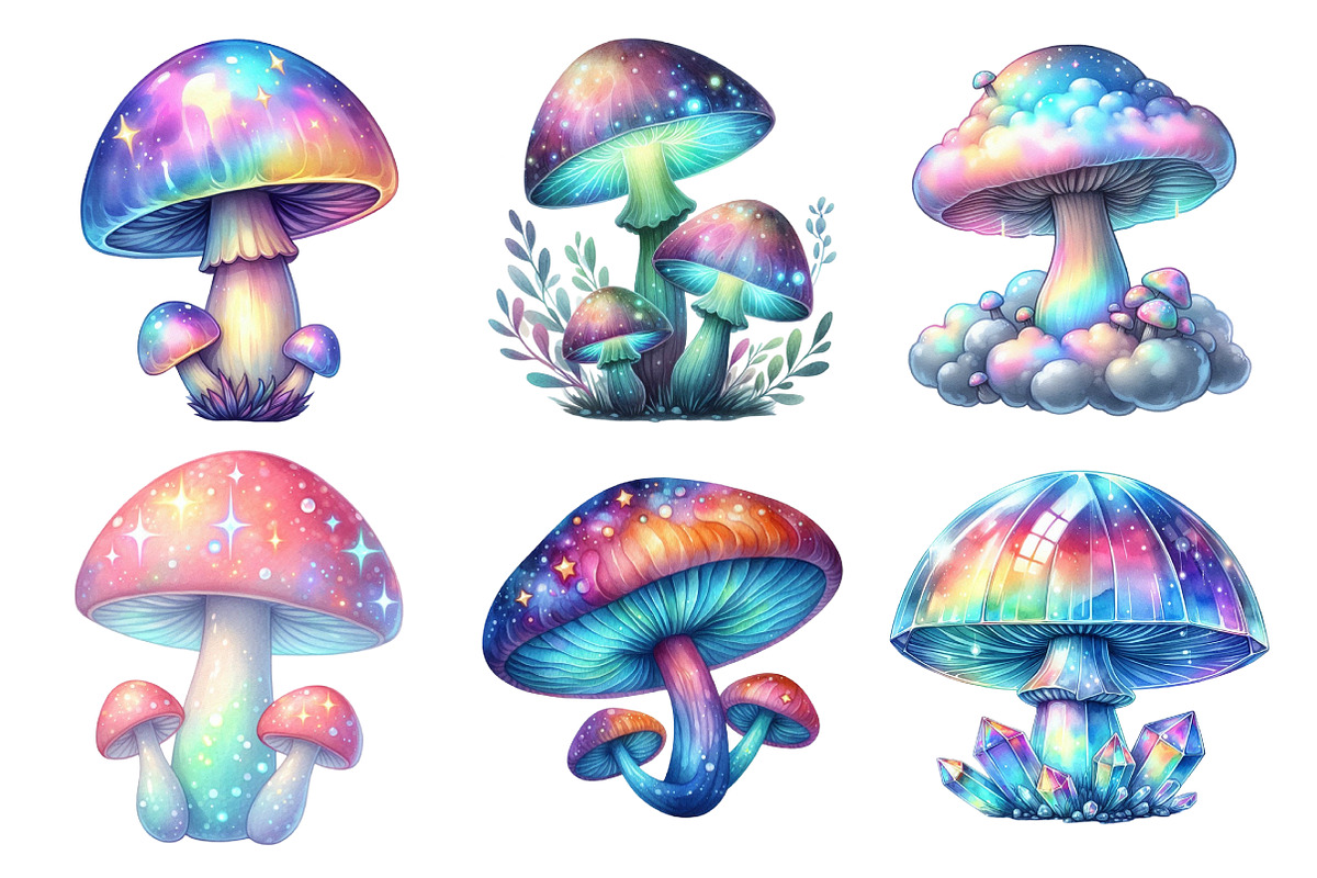 Mushroom Holographic Clipart, an Icon by Daily.Designs (Photo 5 of 6)