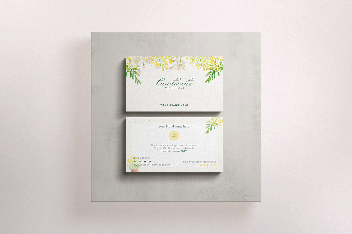 Floral Thank you card Canva Template, a Flyer Template by Hellohastore (Photo 3 of 11)
