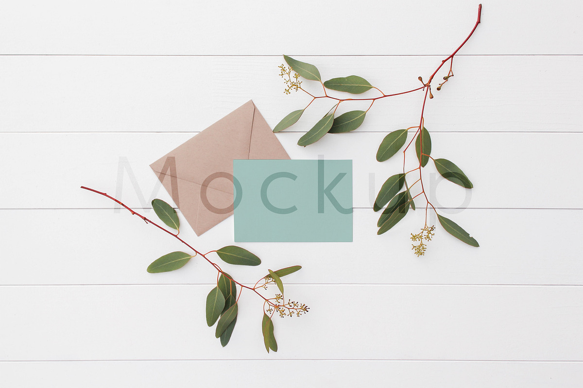 5x7 Invite Mockup - Eucalyptus 4, a Product Mockup by ILLONA GRAPHICS (Photo 2 of 5)