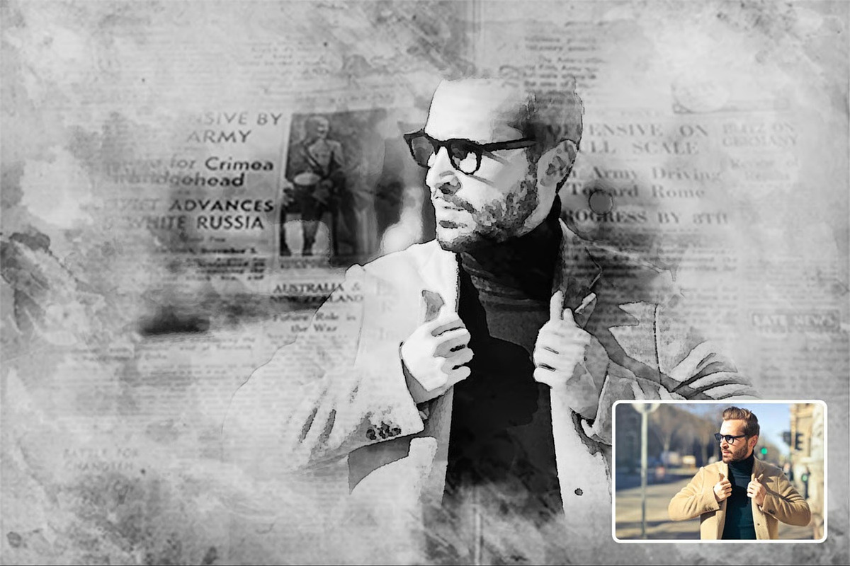 Old Newspaper Photoshop Effect, a Layer Style Add-On by Hubzway (Photo 3 of 5)