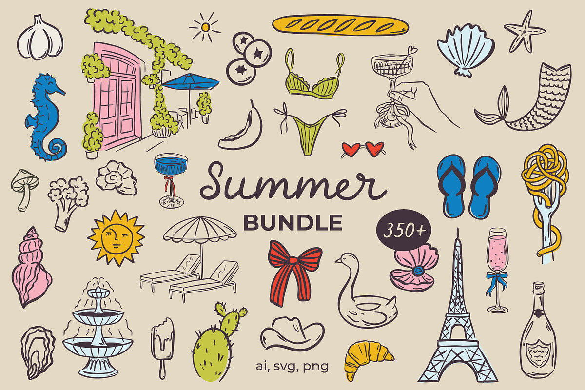 Whimsical Summer Bundle, an Object Graphic by AnnArt (Photo 1 of 11)