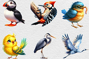 Watercolor Bird Clipart, an Illustration by Black Bird Studio (Thumbnail 5 of 6)