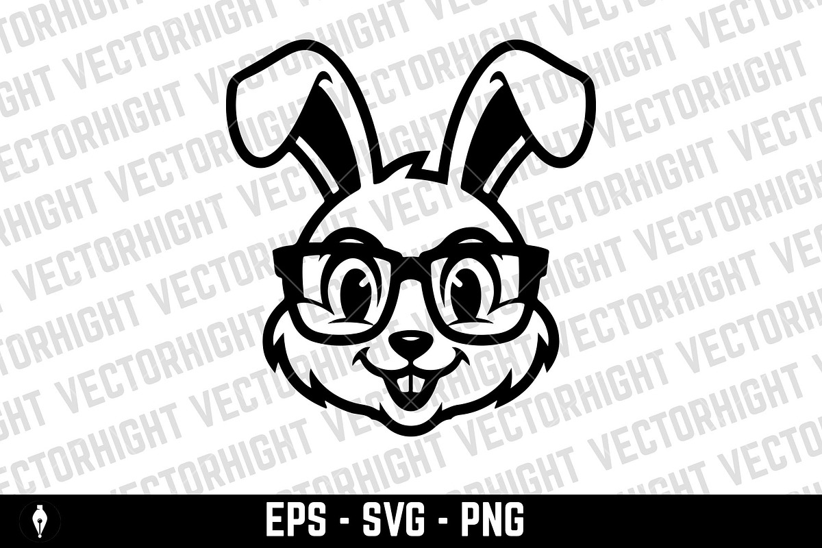 Illustration of rabbit head. Design, an Animal Illustration by Vectorhight