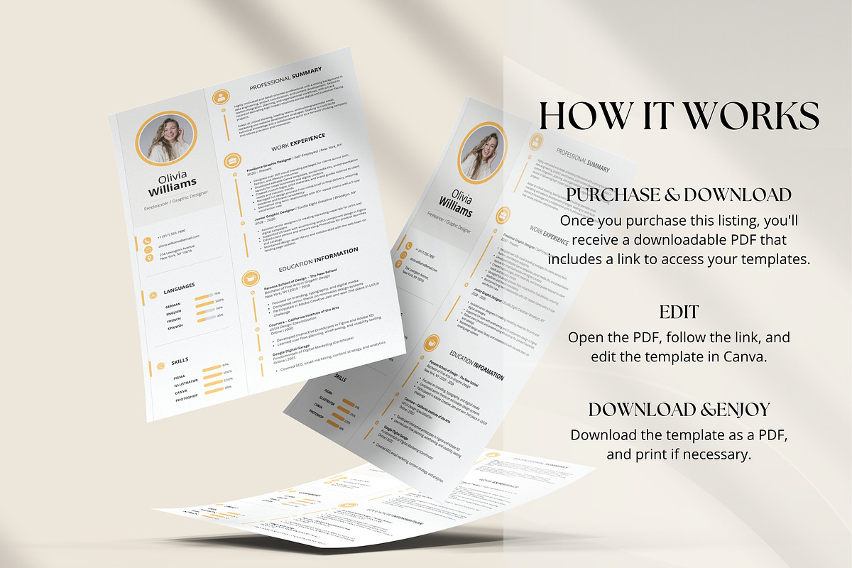 CV Resume Canva Template preview 2