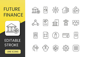 Future Finance Icon Set, an Outline Icon by Grand Design