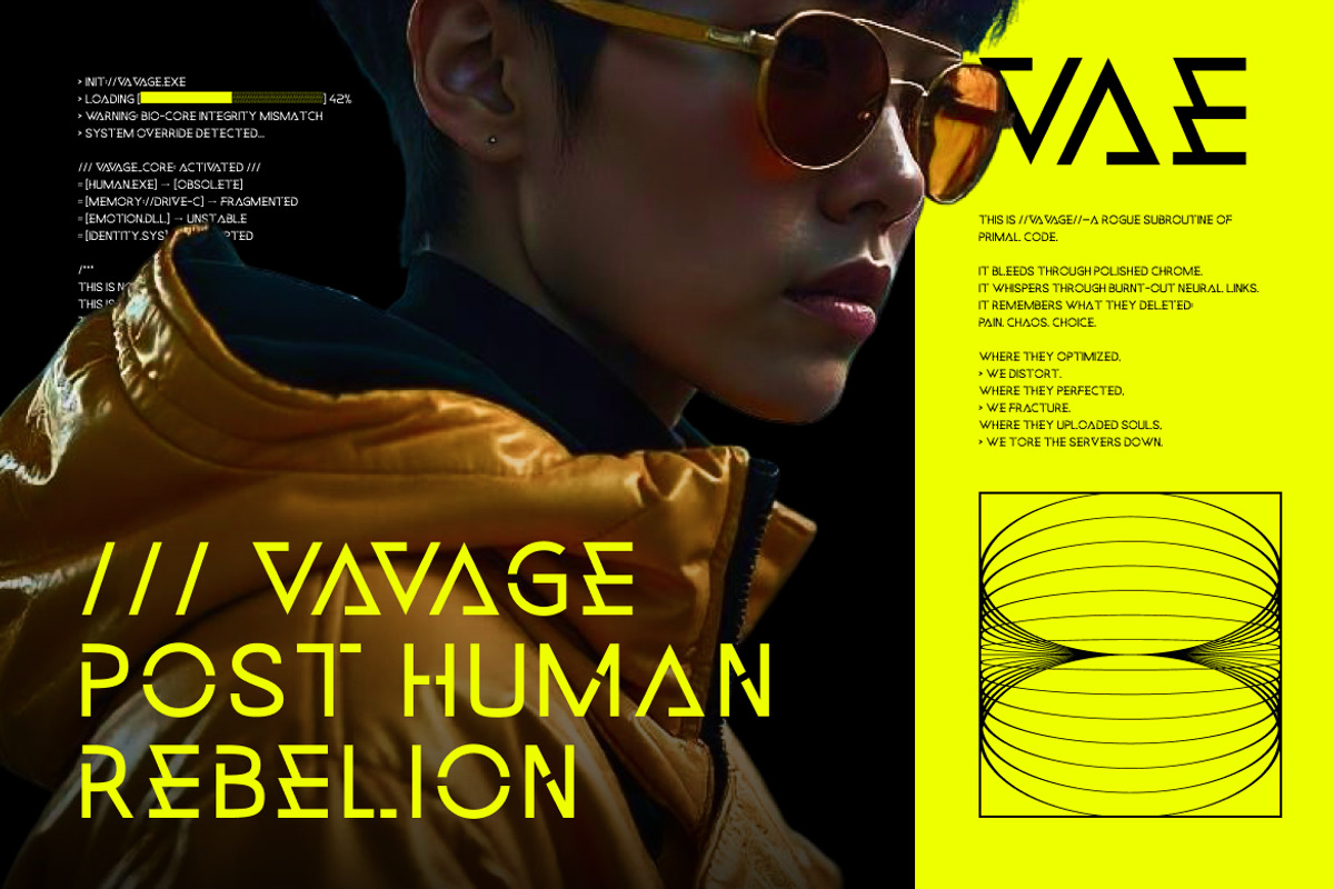 Vavage – Futuristic Display Font, a Sans Serif Font by Vadovastd (Photo 6 of 7)