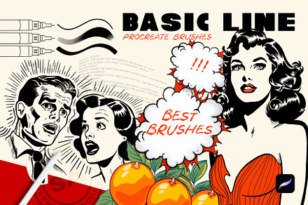 Procreate Basic Line for Sketch, a Brush Add-On by Spasibenko Art