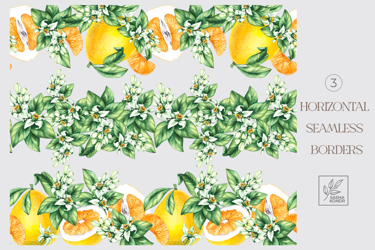 Pomelo Fruit Watercolor Collection, a Food Illustration by SashaKondr (Photo 13 of 13)