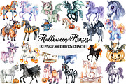 Halloween Horses Clipart, an Illustration by Daily.Designs (Thumbnail 1 of 5)