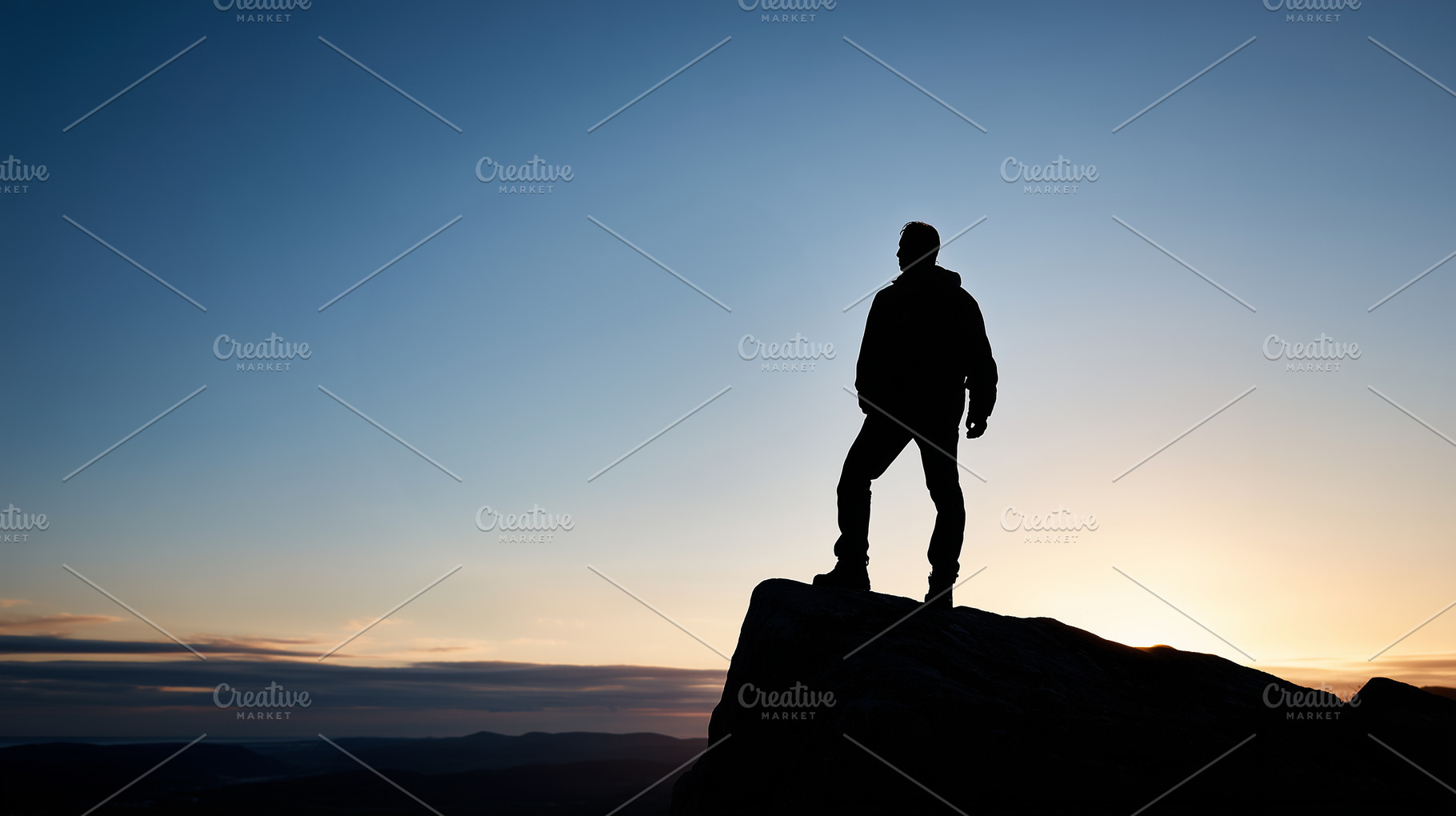 Silhouette of a man standing on, a Person Photo by MistyDay