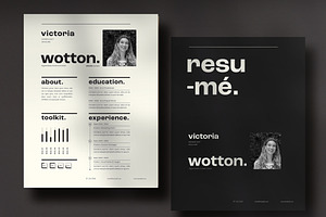 Black and White Resumé, a Resume Template by wavebreak