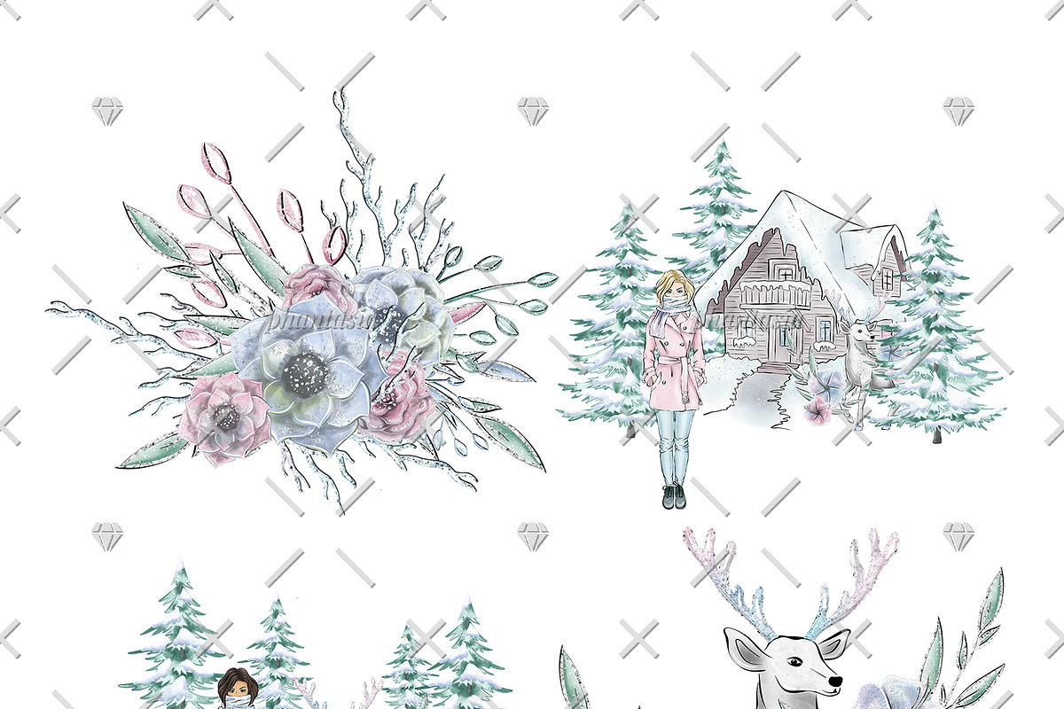 Winter Fairytale Cliparts, an Illustration by Phantasia Design (Photo 5 of 8)