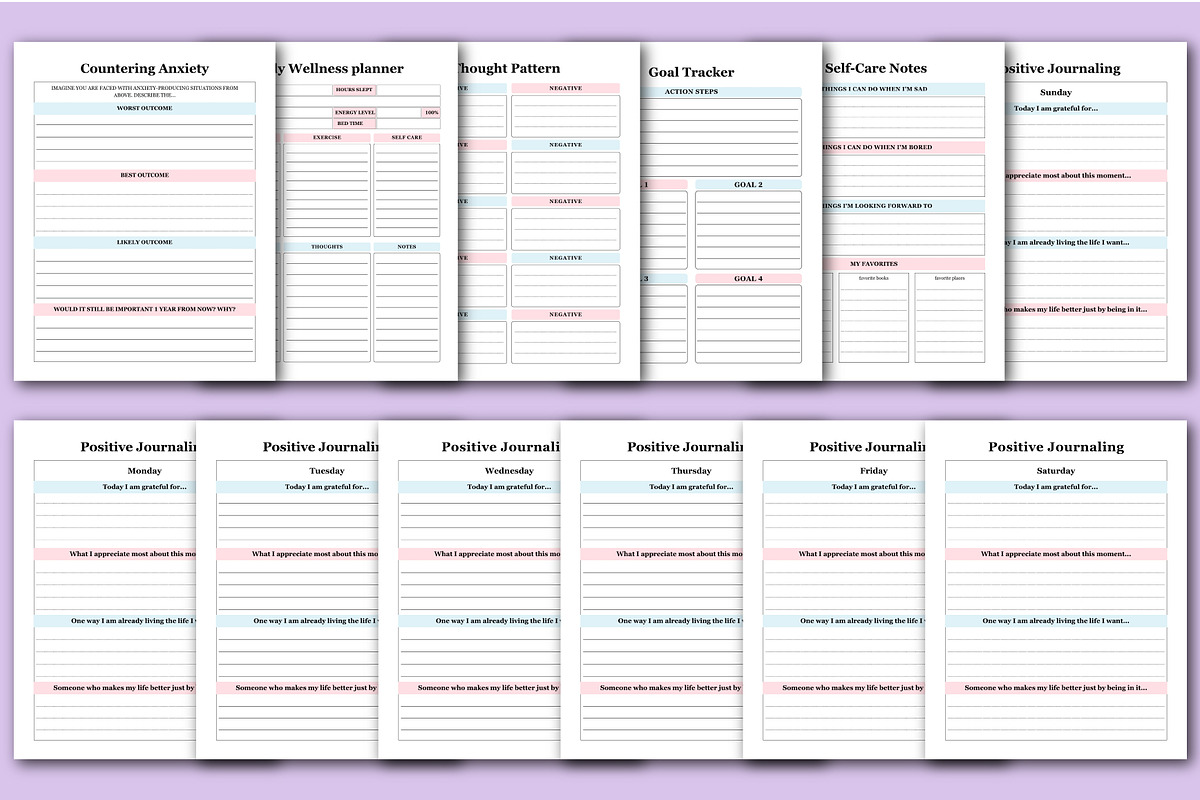 2026 CBT Anxiety Workbook & Journal, a Stationery Template by Designmela01 (Photo 4 of 6)