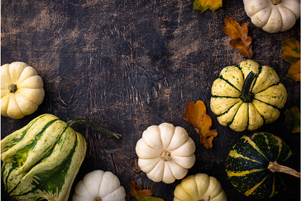 Autumn fall background with pumpkins, a Food & Drink Photo by Yulia Furman