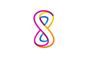 Colorful Letter S and Number 8 Logo, a Branding & Logo Template by Buqancreative