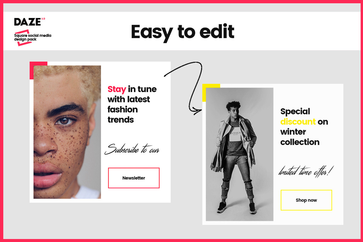 DAZE Edgy Social Media Designs, a Social Media Template by NordWood (Photo 4 of 8)