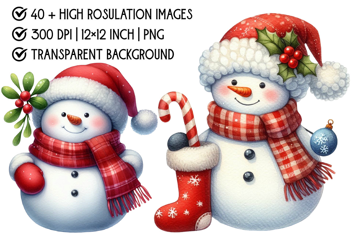 Adorable Snowman Clipart, an Illustration by Pixels.Craft (Photo 4 of 6)