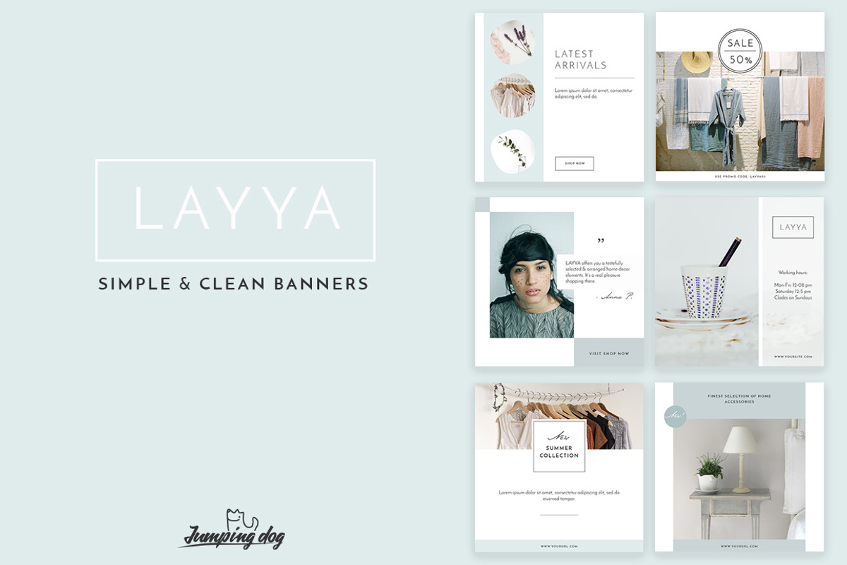 LAYYA simple & clean banners, a Social Media Template by Jumping Dog (Photo 1 of 8)