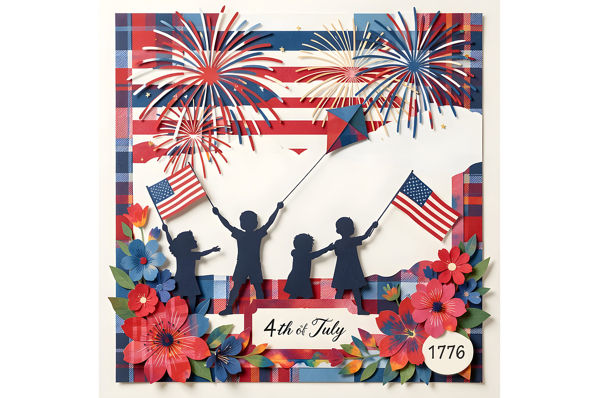4th of July Paper Cutting 3, an Education Illustration by Sharon Schwalbe (Photo 5 of 6)