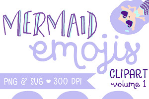 MERMAID EMOJIS CLIPART - SVG and PNG