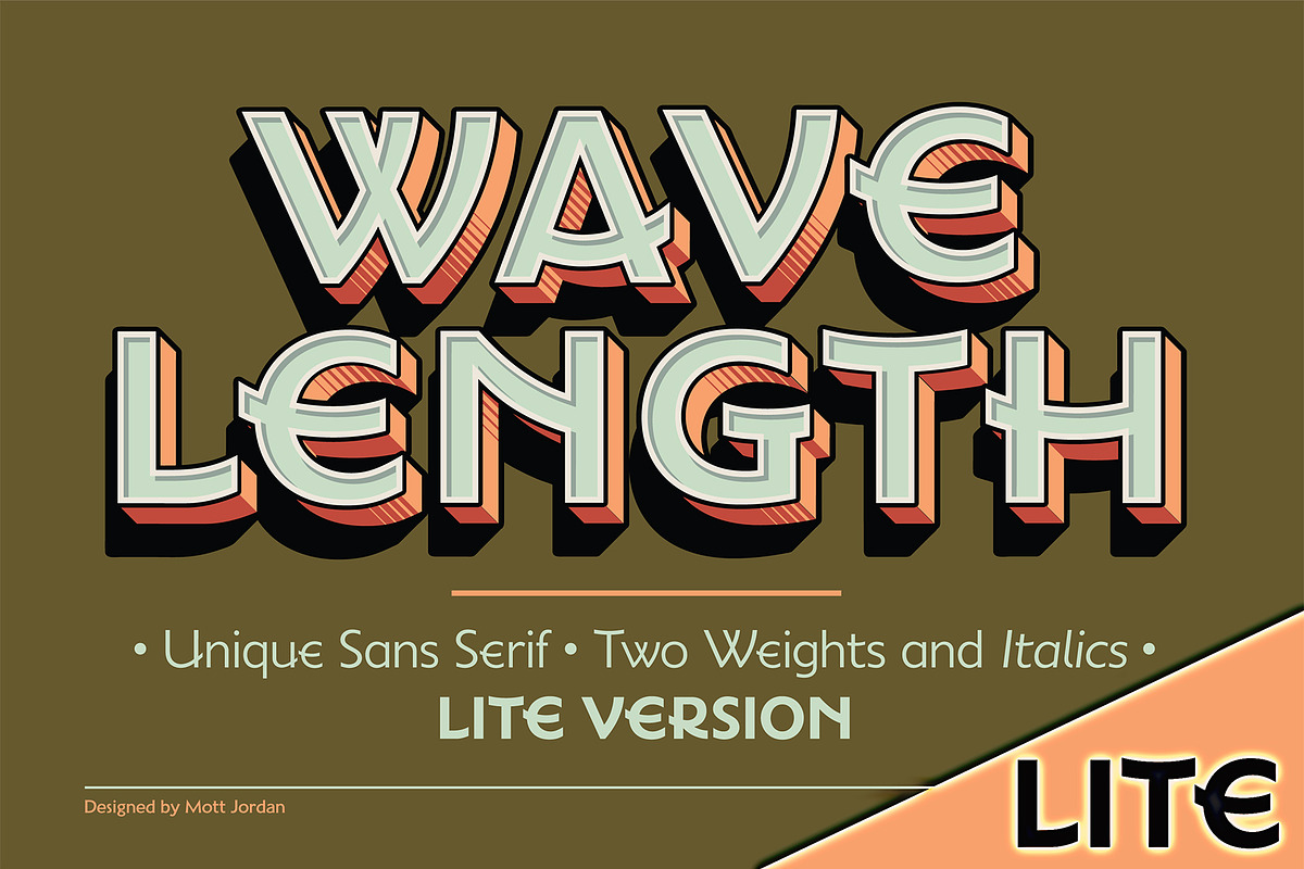 Wavelength Font Family Lite, a Sans Serif Font by Mysterylab Designs (Photo 1 of 5)
