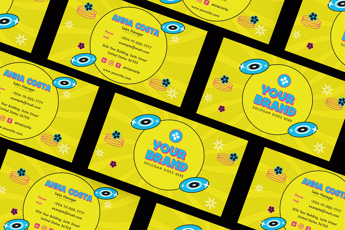 Colorful Cartoon Basic Shapes Card V, a Card Template by iDoodle Studio