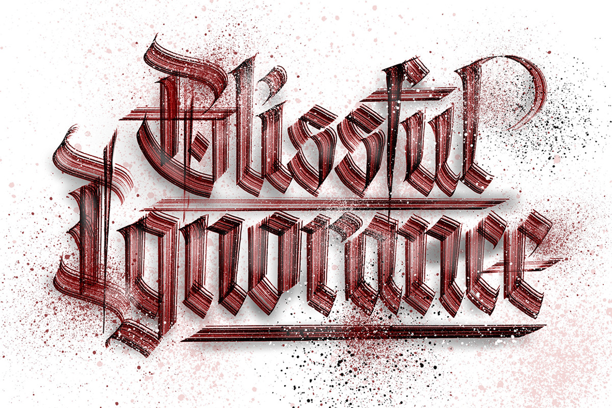 Blackletter Dry Brushes - Procreate, a Brush Add-On by Jake Rainis (Photo 7 of 11)