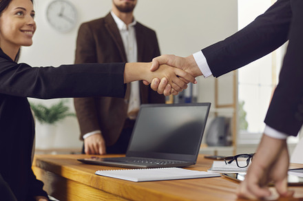 Successful deal handshake of, a Person Photo by StudioRomantic