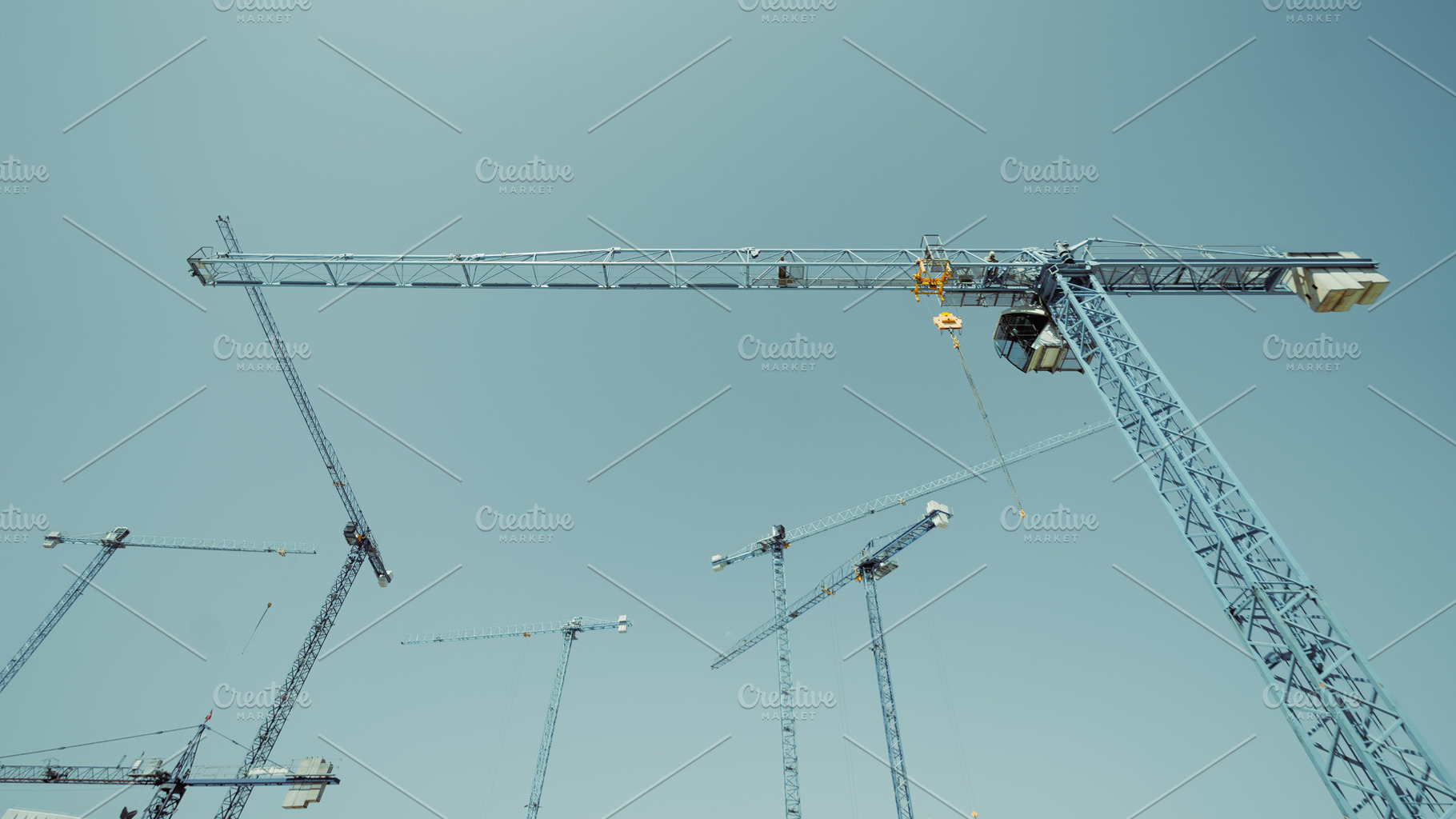 Tower Cranes From Below, an Industrial Photo by SkyNext