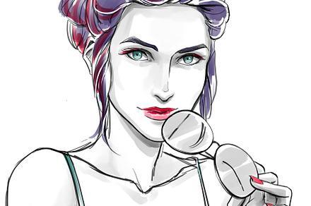 6 Nudes women in spa, an Illustration by Elena Naumchenkova