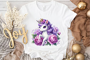 Cute Purple Unicorn Clipart, an Illustration by DreamArtGraphic (Thumbnail 2 of 5)