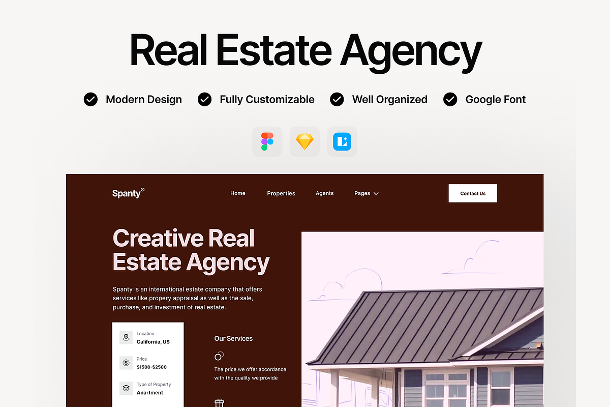 Real Estate Agency UI Kit, an UI Kit Template by DjectStudio (Photo 1 of 3)