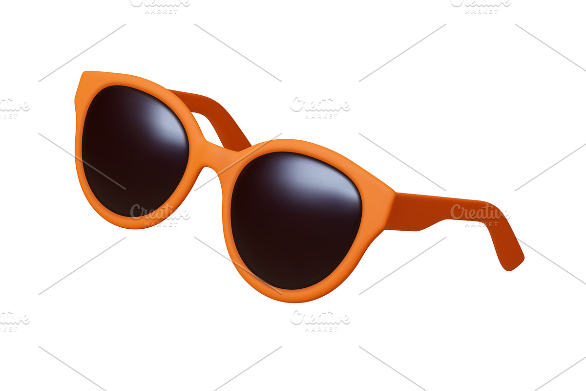 Summer 3d sunglasses. Isolated, an Object Illustration by Valerie Bodnar