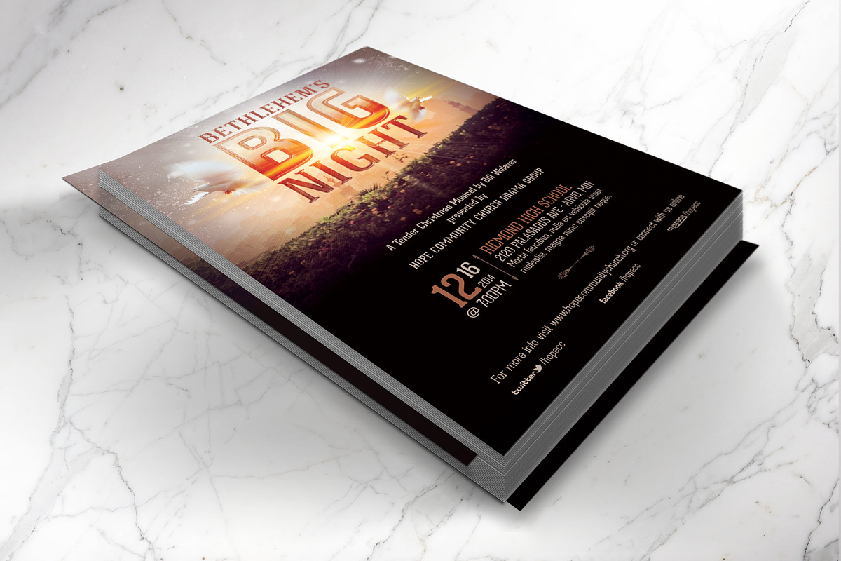 Bethlehem Christmas Play Flyer PSD, a Flyer Template by Godserv Designs (Photo 3 of 8)