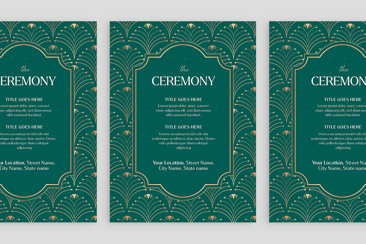 Art Deco Wedding Invitation Template, an Invitation Template by BrandPacks (Photo 4 of 7)