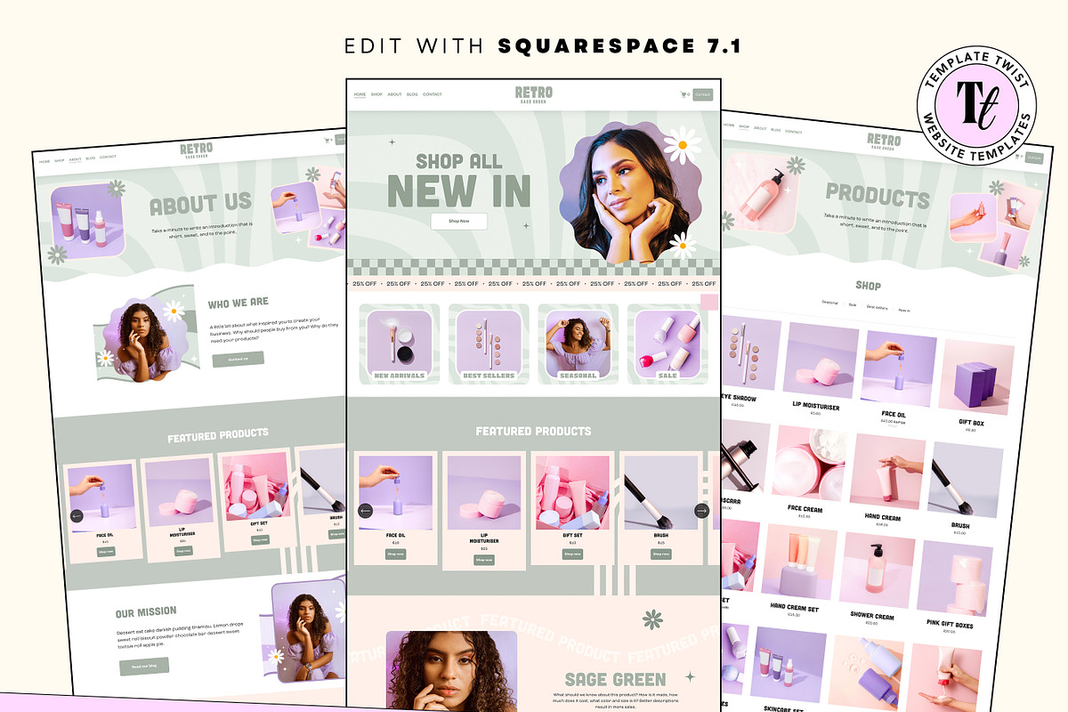 Sage Green Squarespace Template, a Squarespace Template by Template Twist Shop (Photo 3 of 10)