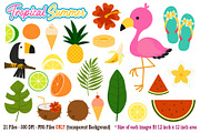 Tropica Summer Digital Clip Art, an Object Graphic by Cozy Cat Design (Thumbnail 1 of 3)
