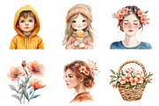 Watercolor Peachy Spring Clipart, an Illustration by SinaCreation (Thumbnail 4 of 5)