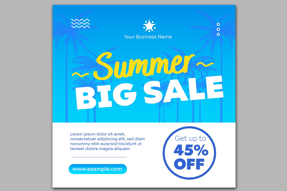 Summer Sale Social Media Post Set, a Templates & Theme by studiogstock (Photo 3 of 4)