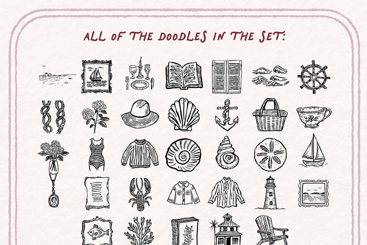 Coastal Grandmother Clipart Set, an Object Illustration by The October Creative (Photo 4 of 6)
