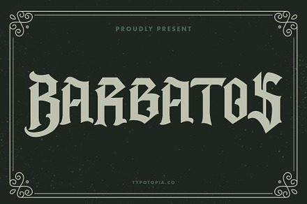 Barbatos Modern Blackletter Font, a Blackletter Font by edukka