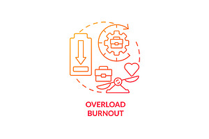 Overload Burnout Red Concept Icon