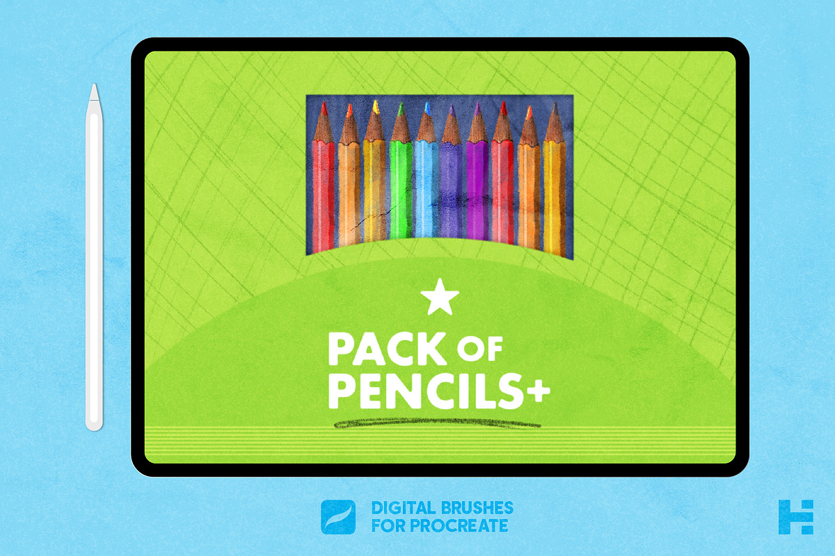 Pack of Pencils+ Procreate Brushes, a Brush Add-On by Tim Hankins Design (Photo 1 of 6)