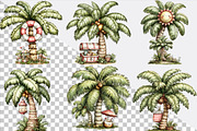 Whimsical Summer Palm Tree Clipart B, an Illustration by SVGArt (Thumbnail 2 of 9)
