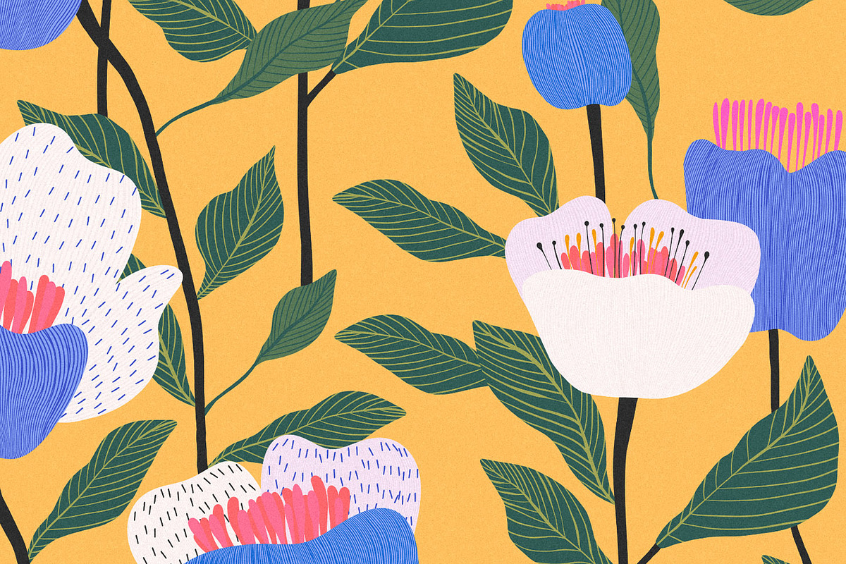 Naive Abstract Flower Market Pattern, a Pattern Graphic by likorbut (Photo 13 of 14)